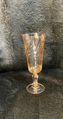 Vintage Pink Rosaline Swirl Champagne Flute Luminarc Arcoroc Glass France Wine