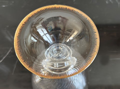 Nason Moretti 6 Swirl Gold Trim 8 1/4″ H by 5 1/8″ W Murano Stemware Glasses