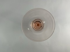 LUMINARC FRANCE Champagne Flute Glass Clear w Rose Pink Stem 8.75″