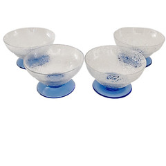 1960s French Daum Nancy Art Deco Glasses Set of 4, Coupe Glasses