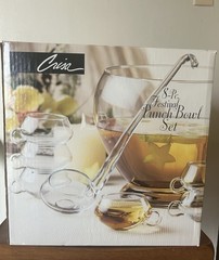 Crisa Vintage VTG 8 Piece Festival PunchBowl Set Ladle Discontinued Collectible
