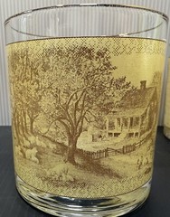 Currier & Ives House of Four Seasons, Set of 4 Double Old Fashioned Glasses