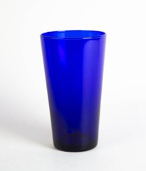 Vintage Pier 1 Cobalt Blue Flat Tumbler Glasses Set of 8 Glass Drinkware