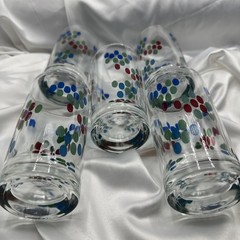 MCM Five Multicolor Grapes Tumblers Water / Juice Glasses. See pics.