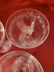Fostoria Holly Clear Crystal Champagne/Tall Sherbet Glasses Set Of 6 Retired