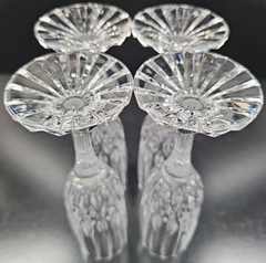 (4) Cristal D’Arques Bretagne Fluted Champagne Set Vintage Crystal Cut Stemware