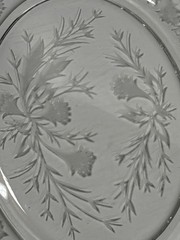 Fostoria Etched Crystal Serving Set 3pc – 2 Oval Platters 12×9 + Handled Tray