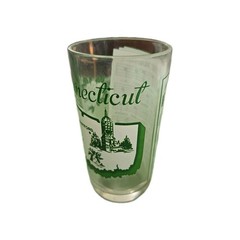 Vintage Hazel Atlas Souvenir State Song on Clear Glass – 5” Tall – Connecticut