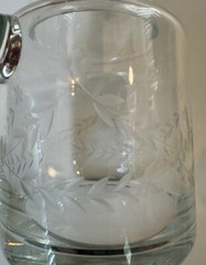 Clear 7″ Etched Tumble Up Bedside Water Carafe And Glass Ships FREE in the USA