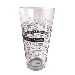 Vintage LIBBEY Barware Cocktail Shaker Mixing Tumbler Black & White Recipes NEW