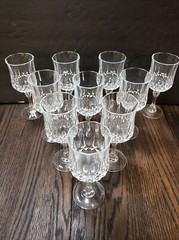 10 8oz Vintage Cristal D’arques, Longchamp Clear Crystal Water Goblets, 7”