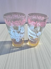 2 Vtg Hazel Atlas Americana Series Drinking Glass Tumblers MCM 6”