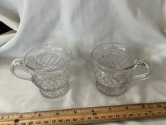 c.1820s Anglo Irish cut blown glass punch cups mugs 19th century