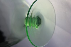 Set of 2 Vintage Depression Uranium Glass Ice Cream Sherbets/Dessert Cups