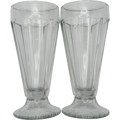 Libbey #5310 Soda/Ice Cream Float Glass 7″ — Textured Foot Base Variant Set of 2