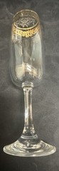 Set Of 4 Cellini Italian Crystal Champagne Flutes 24K Gold Trim Hand Decorated
