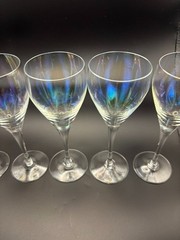 Bohemia Iridescent Crystal White Wine Glasses Long Stem – Set of 5