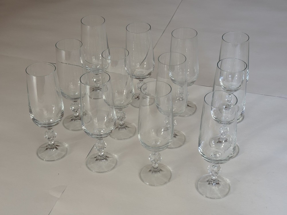 Claudia Crystal Champagne Flute Set of 12 Import Associates