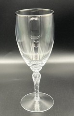 Lenox Madison Platinum Trim Crystal 8” Ice Tea Goblet Water Glass Hand Blown