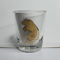 Rare VTG Set of 12 Zodiac 22kt Anchor Hocking Gold Glasses 12oz