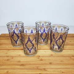 Vintage Mid Century Modern Moroccan Boho Juice Glasses Set Of 4