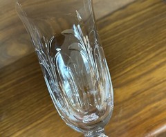 Set of (9) Tiffin CHARDONNAY 6.875” Tall Iced Tea Glasses, Signed