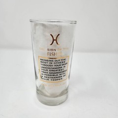 Zodiac Horoscope Astrology Pisces Highball Drink Glass Tumbler Mid Century