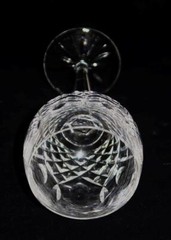 Waterford KENMARE Balloon Wine Hock 7 3/8″ Tall Cut Criss Cross Pattern