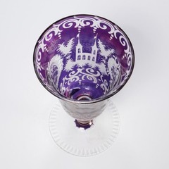 Mirea Crystal Bohemia Purple Handmade Goblet Drinking Glass 7.25″h Iris Apfel