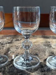 Vintage BOHEMIA CRYSTAL Set of 6 Czech «CLAUDIA» Cordial/ Liqueur Glasses