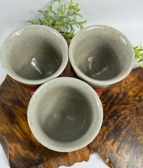 Studio Art Pottery Goblets Handmade Wine Chalices 8 Oz 5.25″ Brown Beige Taupe