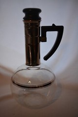 MCM Vintage Inland XXX Hand Blown Glass Coffee Carafe 12 Cup w/ Cork Stopper