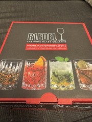 Riedel Spey Crystal Double Old Fashioned Whiskey Glasses Set of 4 – NEW
