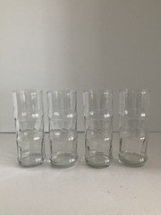 Libbey Bamboo Cooler Glasses 16 oz Set of 4 Clear Textured Drinking Glass EUC