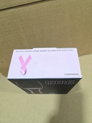 Set of 2 RIEDEL «O» Pink Champagne Glasses Hollow Ribbed Flat Bottom BNIB