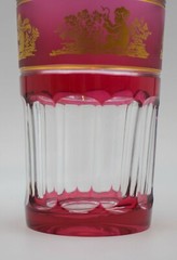 Val St. Lambert Set of 6 Multi Color Tumblers and Cocktail Pitcher
