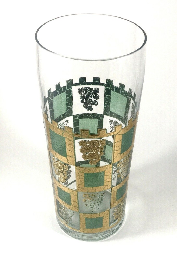 West Virginia Glass Henry VIII Rampant Lion Cocktail Shaker 1960 9″ Green No Lid