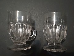Bellaire Goblet Co. #438 Notched Diamond Rib 3 ½” Small Clear Mug(s)