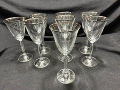 MIKASA Moonglow platnium rim wine glases set of 8 – 7 1/2″