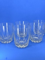 5 Cristal d’Arques Durand CHANTELLE Crystal On The Rocks Glasses France Tumblers