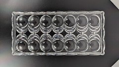 Vintage crystal rectangular underplate dot and crescent pattern scalloped edge