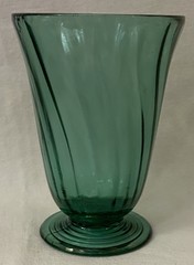 Swirl Ultramarine Foot Tumbler 4 5/» 9 oz Set of 4 Water Jeannette Glass Company