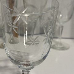 Vtg Set Of Four 1930’s Libbey’s Candlelight Etched Wine Or Water Stemware