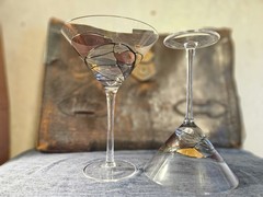 Vintage Crystal Martini Glasses by Artland Helios