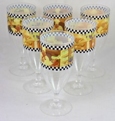 Fat Italian Chef Shatterproof Iced Tea Water Goblets 12 Oz Set 6 Acrylic Plastic