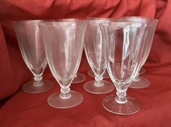 8 Fostoria NIAGARA 6026 Fosnia Water Goblets Iced Tea Glasses Wavy Optic VTG D/C