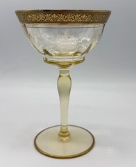 Set of 2-Athens Diana Champagne Gold Yellow, Gold Encrusted Tiffin-Franciscan