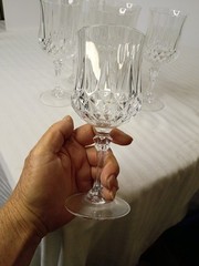 Cristal D’Arques Longchamp Lead Crystal Wine Glasses 6.5″ France Set of 6