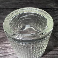 Vtg Jeannette Finlandia Tree Bark Icicle Old Fashioned Flared Low-ball Glass