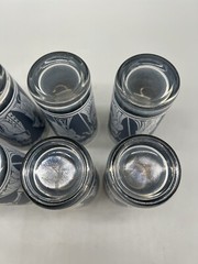 Vintage Wedgwood Blue White Drinking Glasses 10 oz Jeanette Roman Greek Women 8